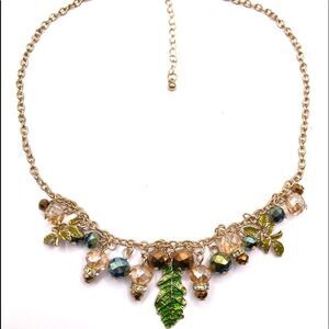 Ballet Brass Statement Leaf Collar Necklace